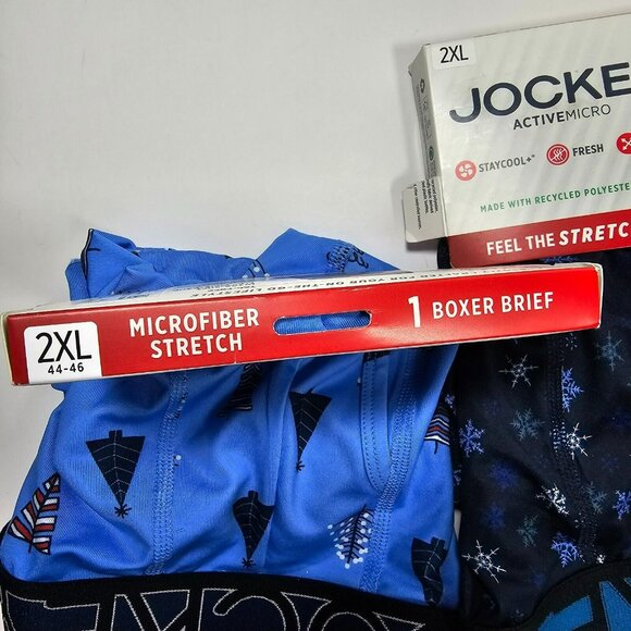 3-Pack Jockey Microfiber Stretch Christmas Boxer Briefs Men's Size 2XL (44-46) - Picture 5 of 7